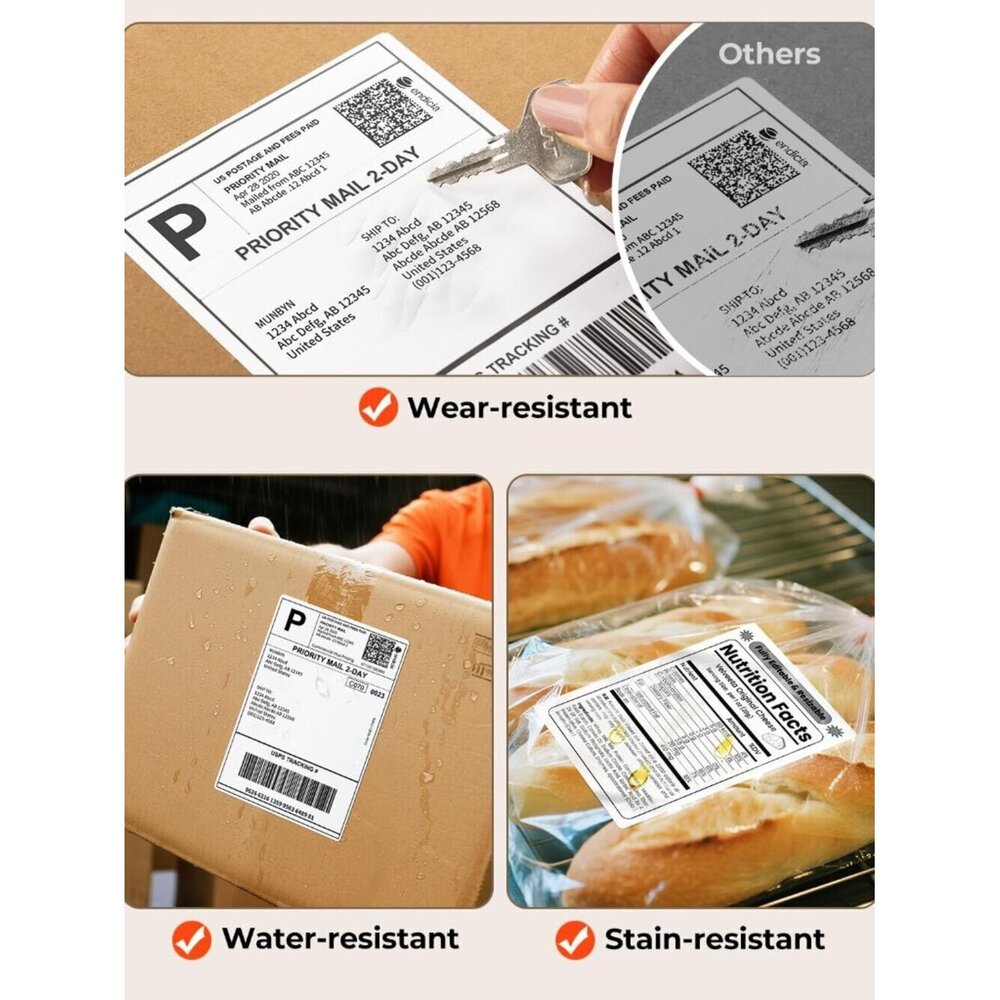 4"x6" Direct Thermal Printer Label, Shipping Labels Compatible with Rollo - Picture 7 of 8